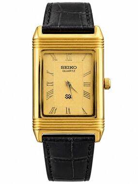 Vintage Seiko Tank Gold dial gold bezel